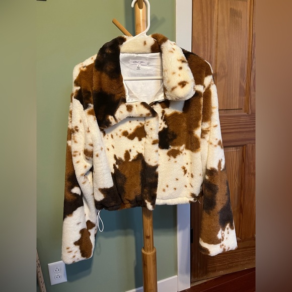 faux fur cowhide coat - Picture 2 of 3